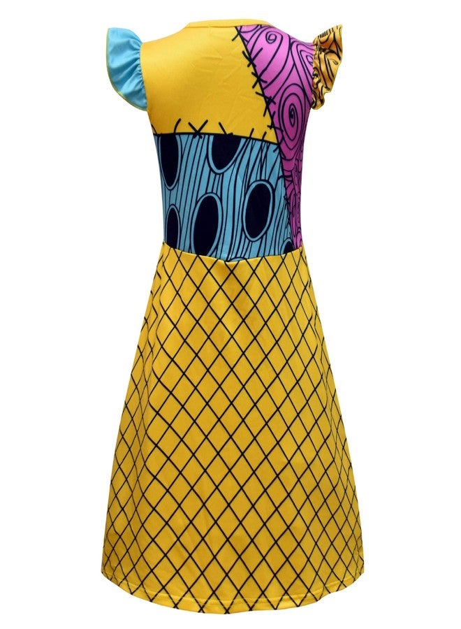 Szytypyl Sally Costume for Girls, Kids Toddler Halloween Christmas Sally Costumes With Wig and Tights - Image 2